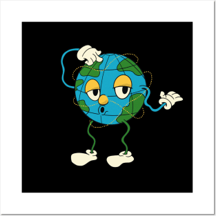 Cartoon Globe Geography Teacher Earth Posters and Art